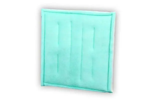 : Filtro para Plenum de poliéster tackificado en panel color Verde para cabinas de pintura